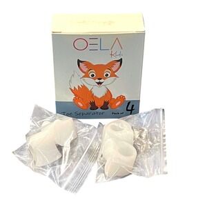 OELA Kids Toe Separator 4 Pack Medical Grade Silicone Bunion Relief White